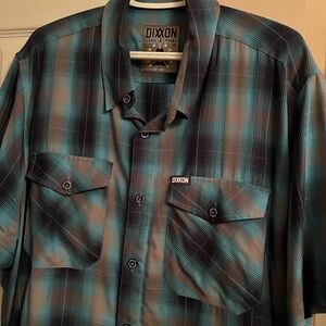 Dixxon XXL Bamboo “The Mitchell” Blue & Gray Plaid Button-Up Shirt